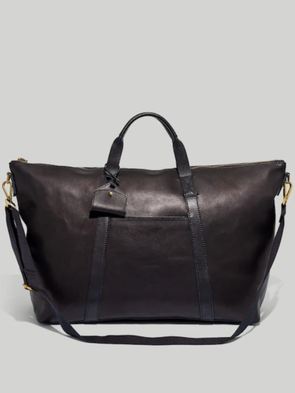 Madewell Overnight Bag in Black Leather